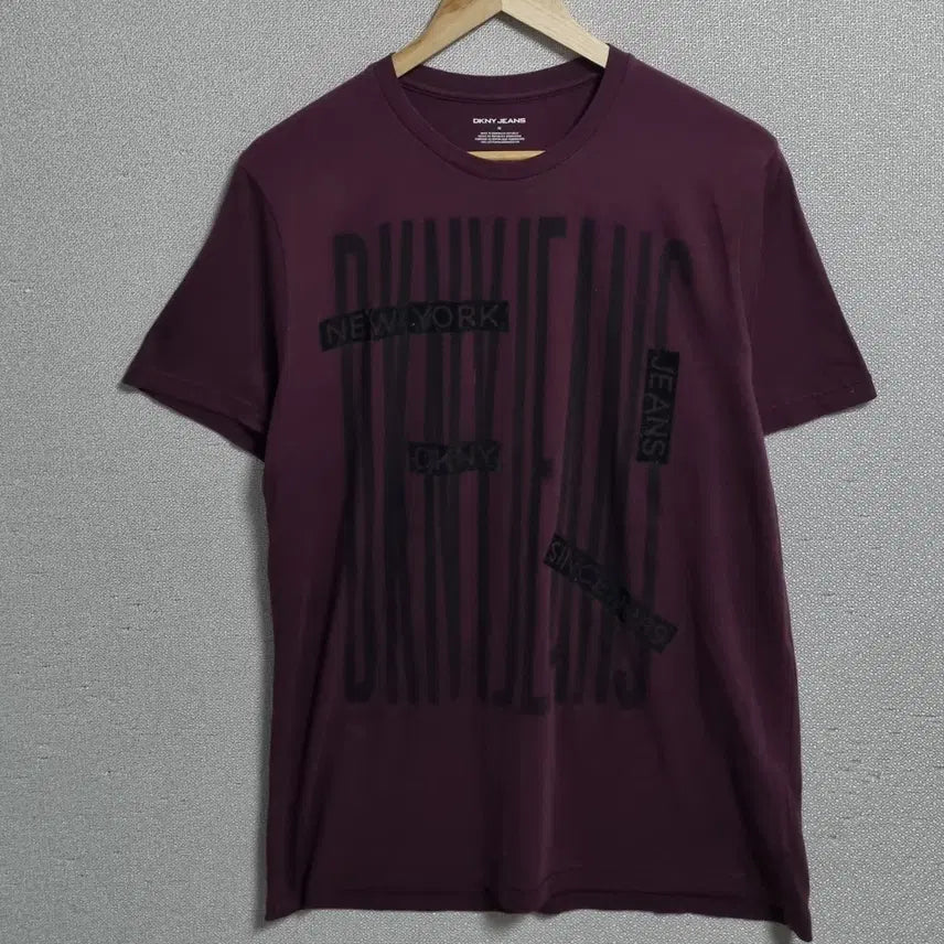 [BUNJANG] DKNY Wine Color Short Sleeve T-Shirt / M (95) DKNY 와인컬러 반팔티