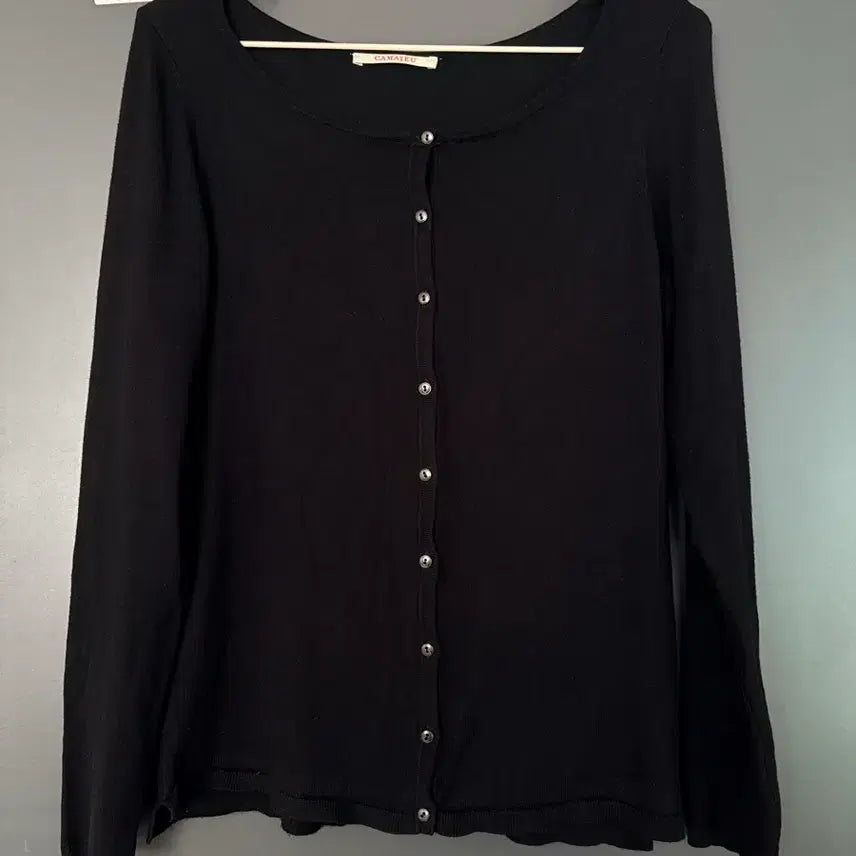 [BUNJANG] Round Neck Cardigan Spring/Fall Basic Black / 라운드넥 가디건 간절기용 봄가을용 55, M