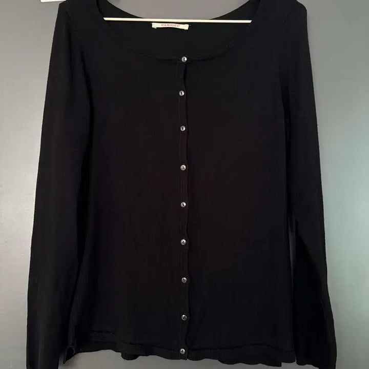 [BUNJANG] Round Neck Cardigan Spring/Fall Basic Black / 라운드넥 가디건 간절기용 봄가을용 55, M