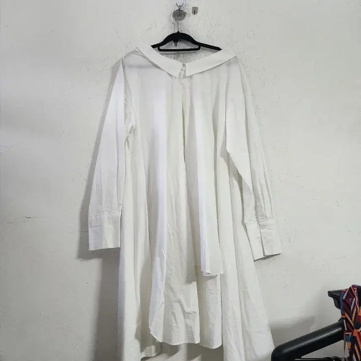 [BUNJANG] White Long Shirt Dress / 화이트 롱 셔츠 원피스