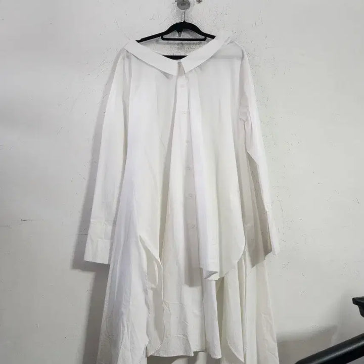 [BUNJANG] White Long Shirt Dress / 화이트 롱 셔츠 원피스