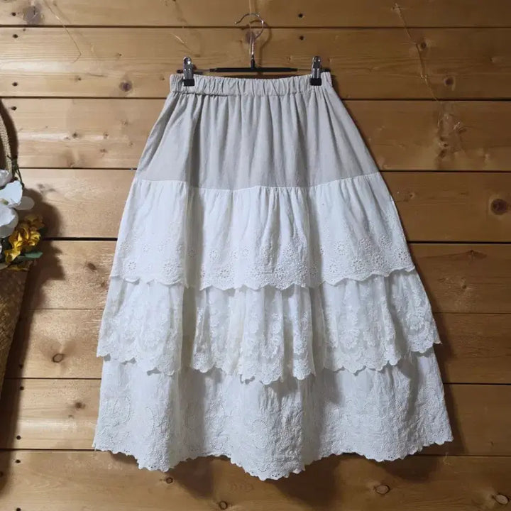 [BUNJANG] Cotton Blend Ruffle Skirt / 캉캉마혼방치마.
