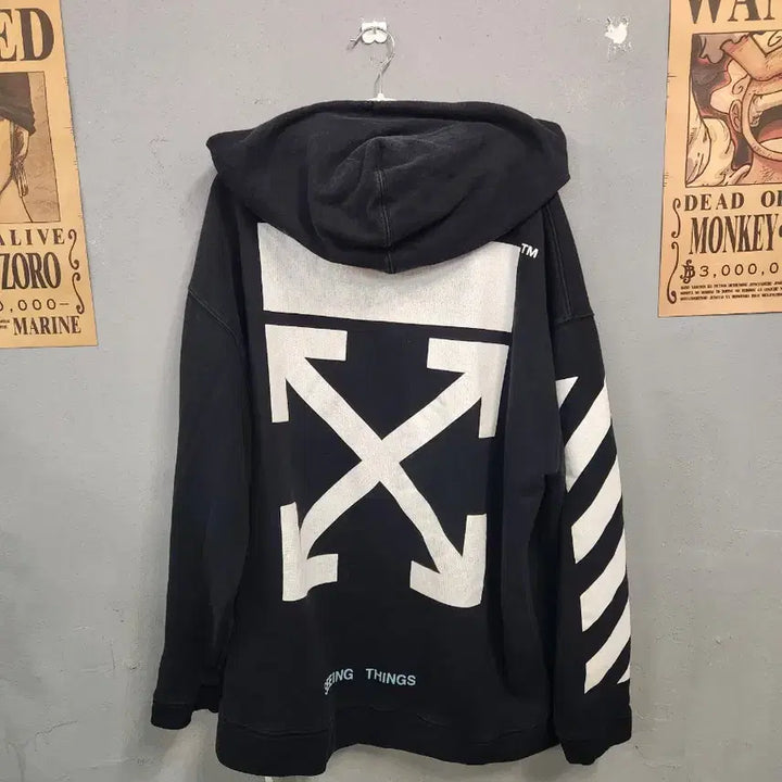 [BUNJANG] Off-White Black Hoodie / 오프화이트 블랙 후드티