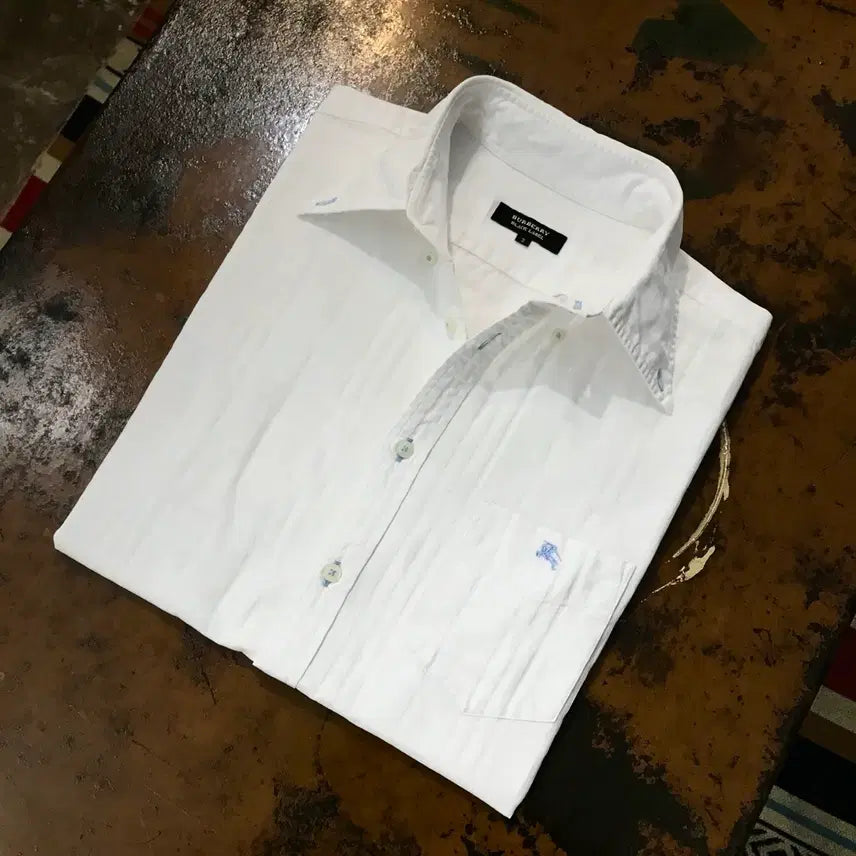 [SOLD OUT] 버버리 화이트 너바체크 반팔 셔츠 남성 102 여성 루즈핏