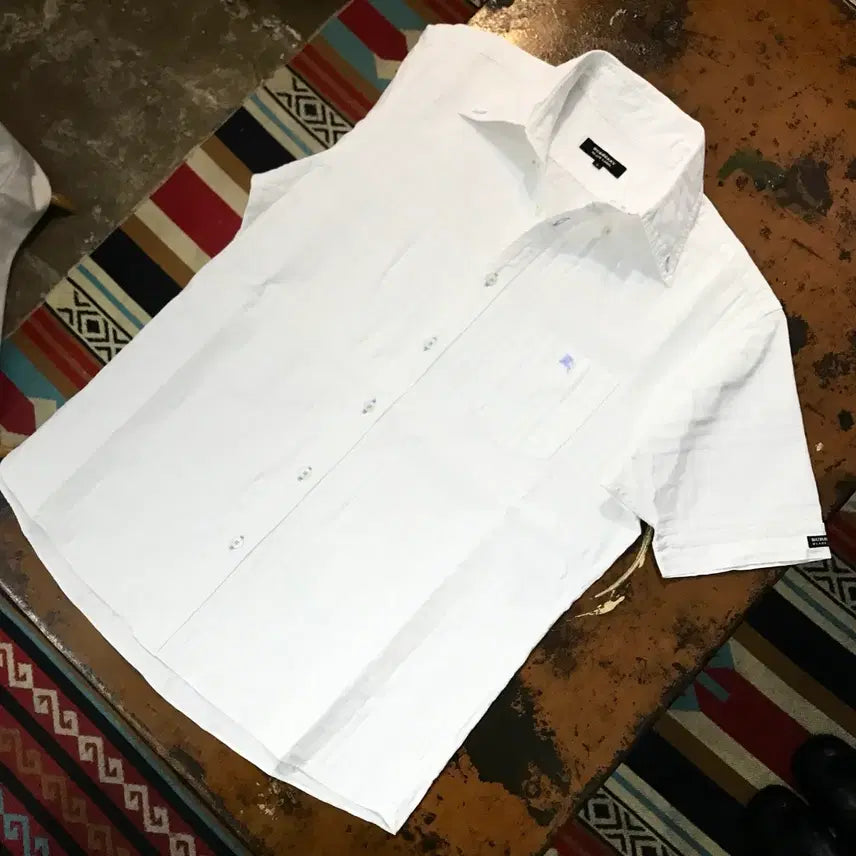 [SOLD OUT] 버버리 화이트 너바체크 반팔 셔츠 남성 102 여성 루즈핏