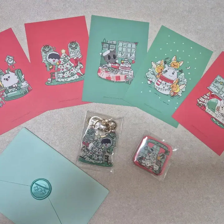 [BUNJANG] Bbunnyto Holiday Keychain, Card, Badge Set / 뿔바투 홀러데이키링,카드,뱃지