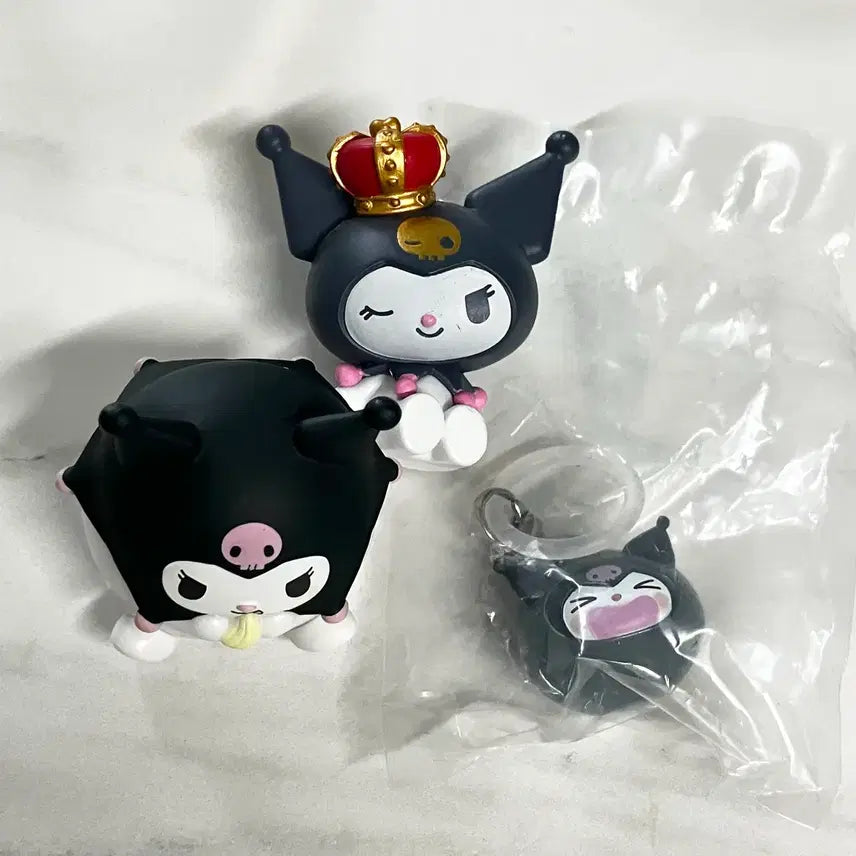 [BUNJANG] Kuromi Figure/Keyring 3-Piece Set / 쿠로미 피규어/키링 3종 세트