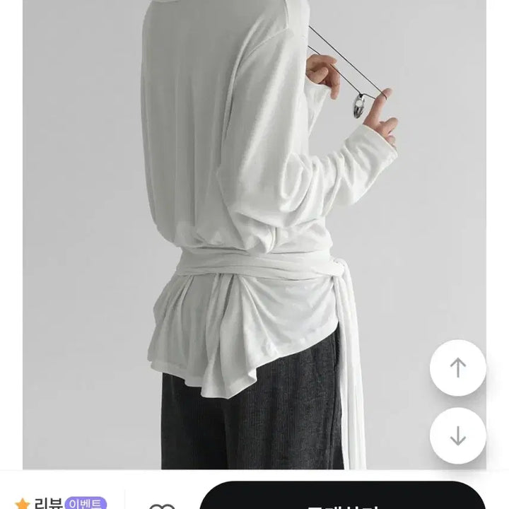 [BUNJANG] Manique Tie Rouge Fit Long Sleeve T-Shirt / 매니크 타이 루즈핏 티셔츠