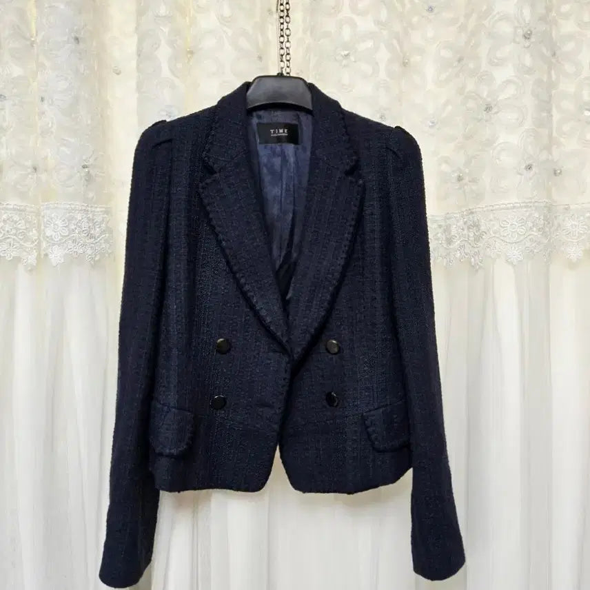 [BUNJANG] TIME Short Tweed Jacket Navy / TIME)타임 숏 트위드 자켓 네이비