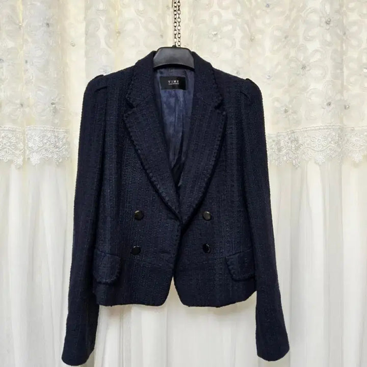 [BUNJANG] TIME Short Tweed Jacket Navy / TIME)타임 숏 트위드 자켓 네이비