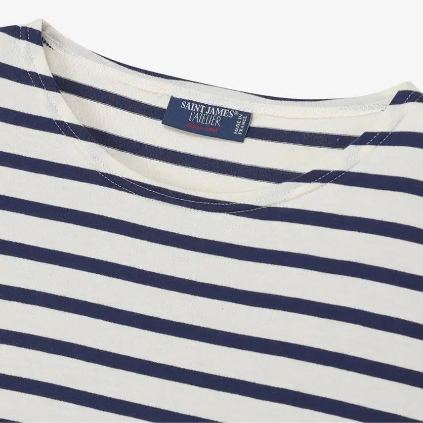 [BUNJANG] Saint James Levant 18 Short Sleeve T-Shirt Navy/White Stripe M / 세인트제임스 Levant 18 남자 반팔 티셔츠 M