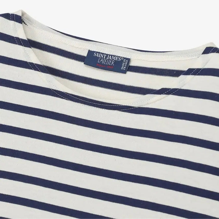 [BUNJANG] Saint James Levant 18 Short Sleeve T-Shirt Navy/White Stripe M / 세인트제임스 Levant 18 남자 반팔 티셔츠 M