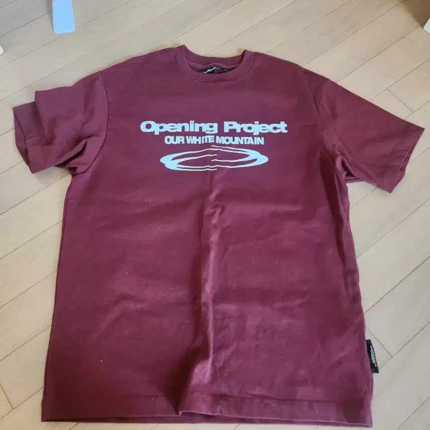 [BUNJANG] Opening Project Burgundy Short Sleeve T-Shirt / 오프닝프로젝트 버건디 반팔 티셔츠