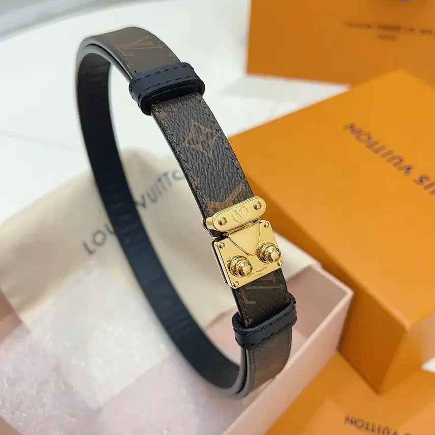 [BUNJANG] Louis Vuitton Monogram Print Belt Gold Buckle / 루이비통 모노그램 프린트 벨트 골드 버클