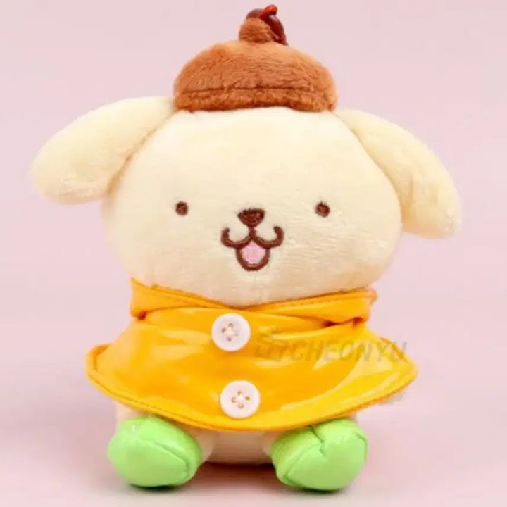 [BUNJANG] Sanrio Pompompurin Raincoat Doll Set / 산리오 폼폼푸린 우비 인형 세트