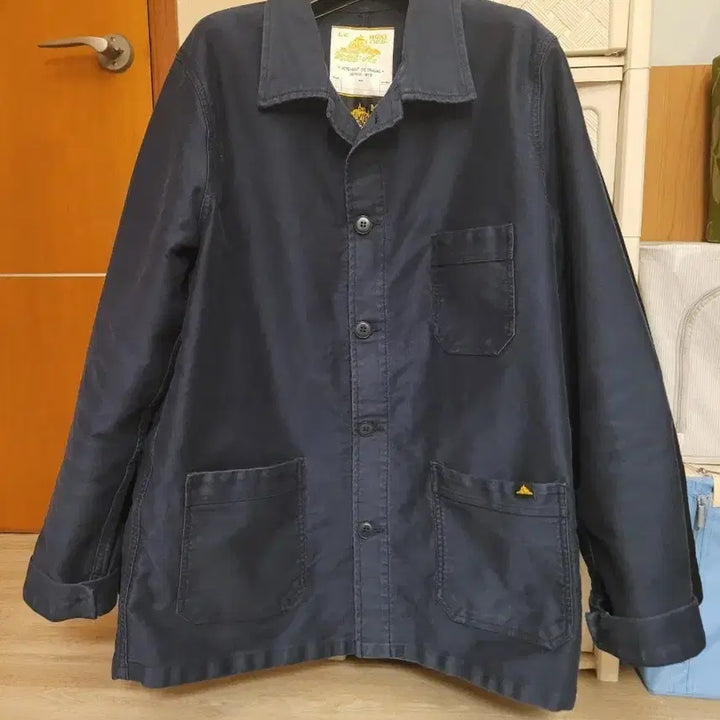 [BUNJANG] Le Mont Saint Michel Moleskin French Work Jacket Navy 48 / 르몽생미셸 몰스킨 프렌치 워크자켓 네이비 48