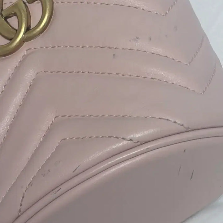 [BUNJANG] Gucci Marmont Mini Bucket Bag Pink / 구찌 마몽 미니 버킷 핑크