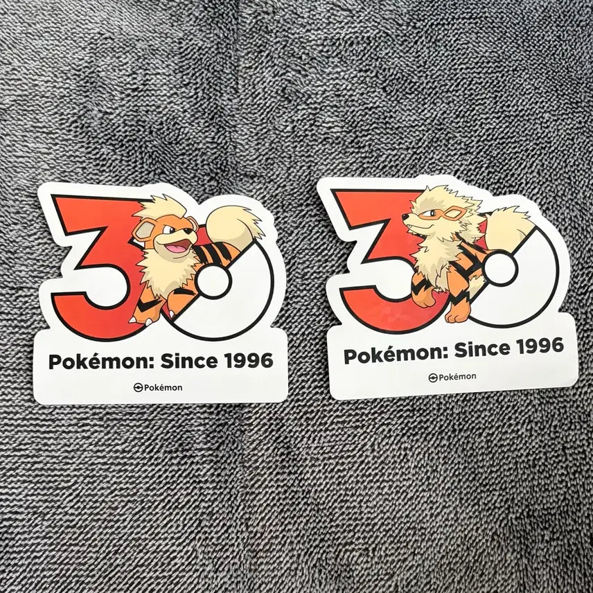 [BUNJANG] Pokemon 30th Anniversary Logo Evolution Set: Growlithe &amp; Arcanine / 한국한정] 포켓몬 30주년 로고 스티커 가디 윈디 진화 세트
