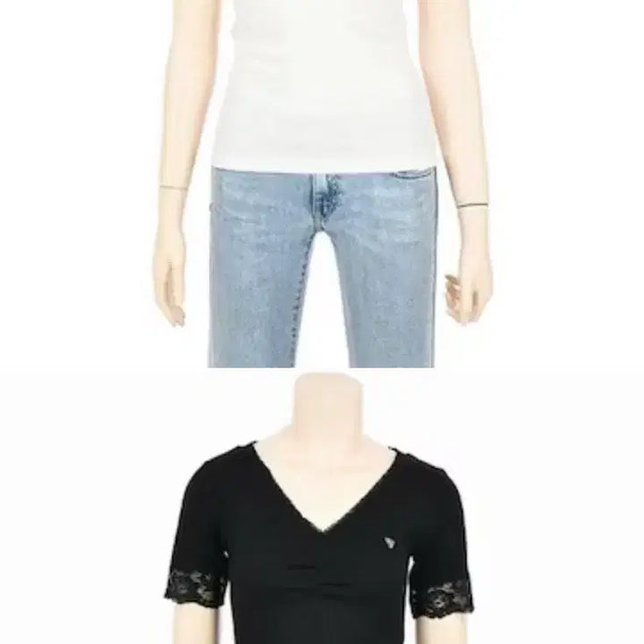 [SOLD OUT] 마릴린먼로 X GUESS 화이트/블랙 레이스 티셔츠