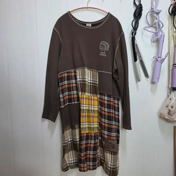 [BUNJANG] Japanese Vintage Check Mori Girl Dress / 드럭스토어 일본 빈티지 원피스 체크 모리걸 하구미