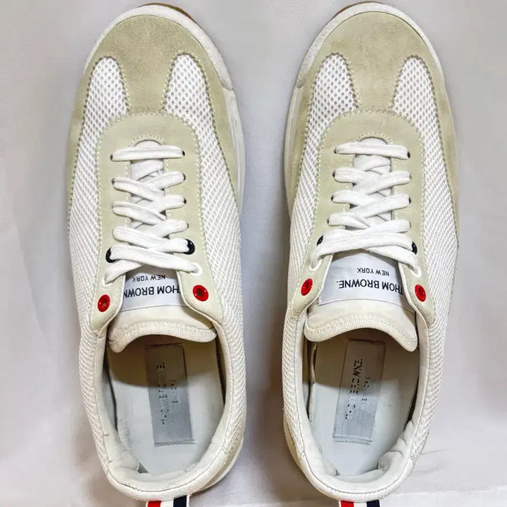 [BUNJANG] Thom Browne Fine Tech Runner Mesh Sneakers White / (42) 톰브라운 파인 테크 러너 메쉬 스니커즈 화이트 270-275