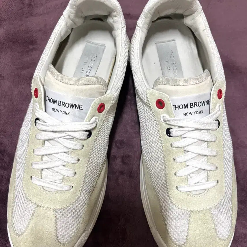 [BUNJANG] Thom Browne Fine Tech Runner Mesh Sneakers White / (42) 톰브라운 파인 테크 러너 메쉬 스니커즈 화이트 270-275