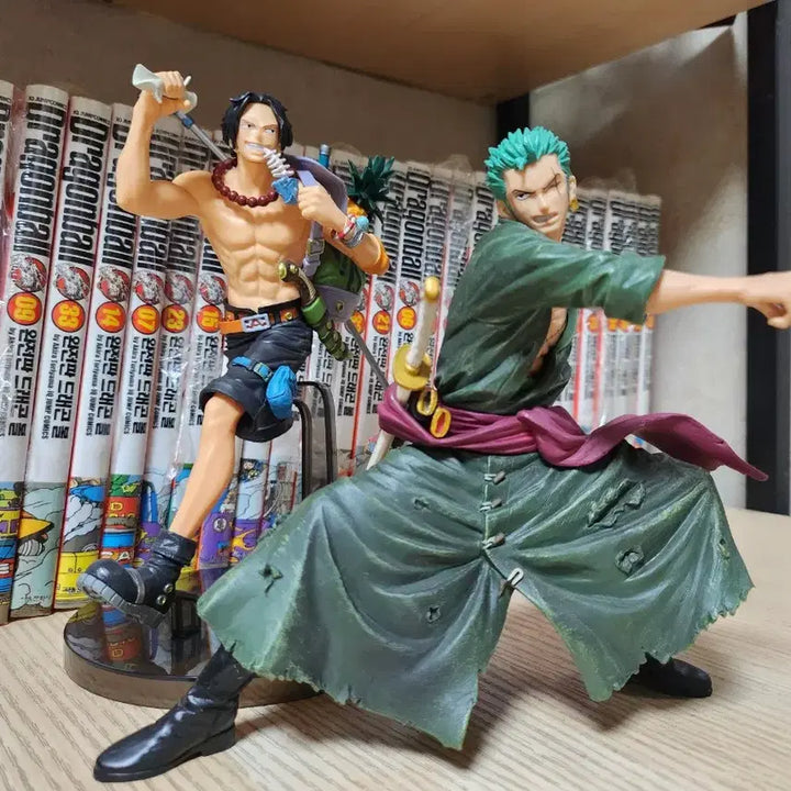 [BUNJANG] Bandai One Piece Zoro &amp; Ace Figure Set (Yozou Monogatari, Mania Magazine) / 원피스 피규어 반다이 일괄 조로 조형이야기 에이스 매니아 매거진