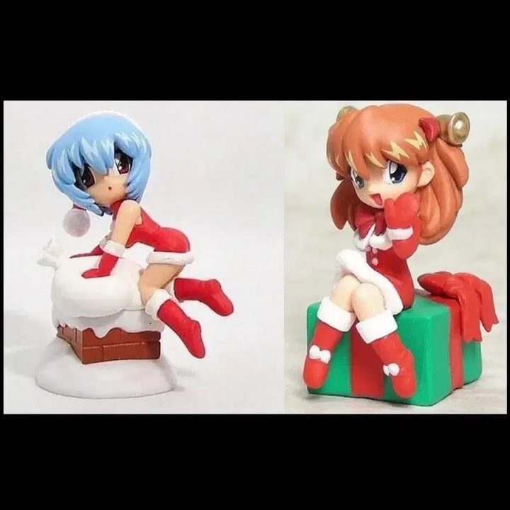 [BUNJANG] Evangelion Christmas Mini Display Figures Bundle Set (Rei, Asuka) / (일괄)에반게리온 크리스마스 미니 디스플레이 피규어 레이 아스카