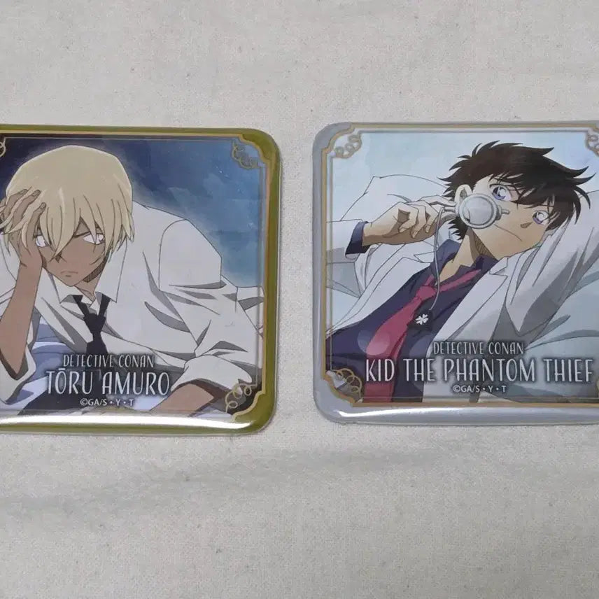 [BUNJANG] Amuro Tooru Kaitou Kid Square Can Badge Set / 아무로 토오루 괴도키드 사각 캔뱃지 세트