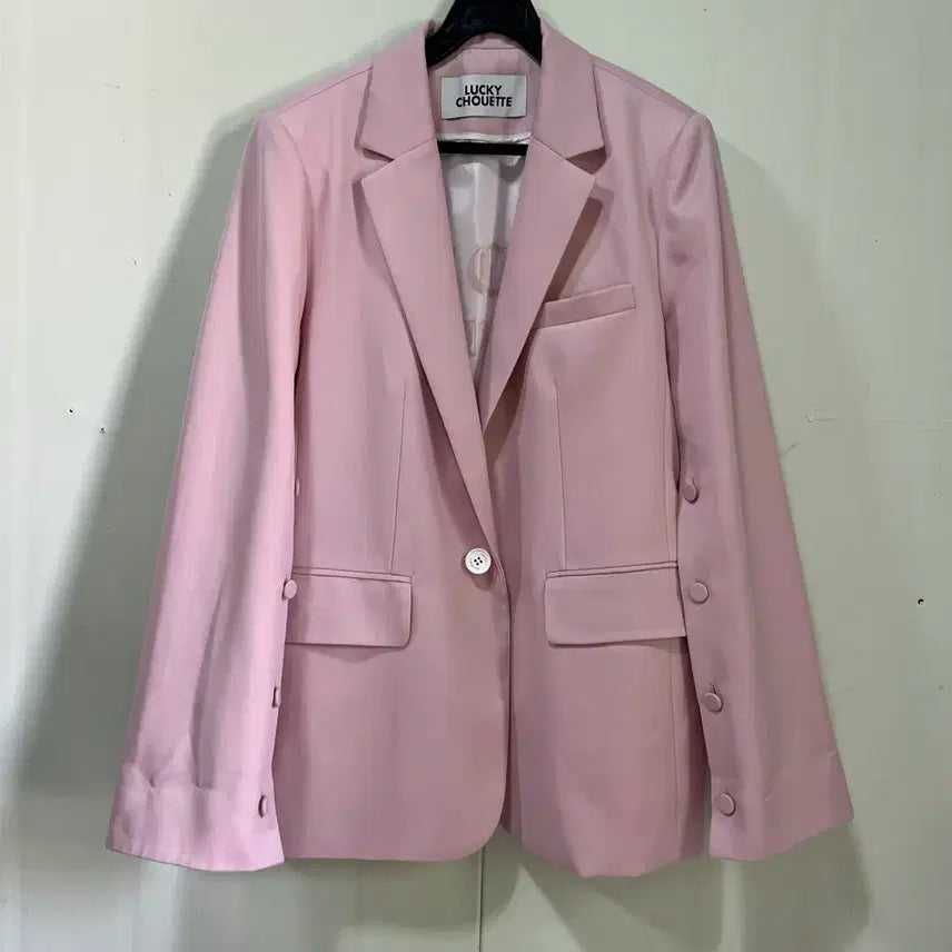 [BUNJANG] Lucky Chouette Pink Jacket 38 / 럭키슈에뜨 팔 포인트 핑크 자켓 38