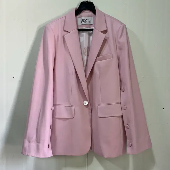 [BUNJANG] Lucky Chouette Pink Jacket 38 / 럭키슈에뜨 팔 포인트 핑크 자켓 38