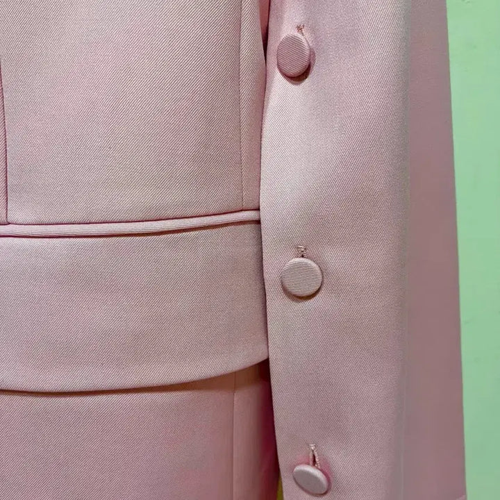 [BUNJANG] Lucky Chouette Pink Jacket 38 / 럭키슈에뜨 팔 포인트 핑크 자켓 38