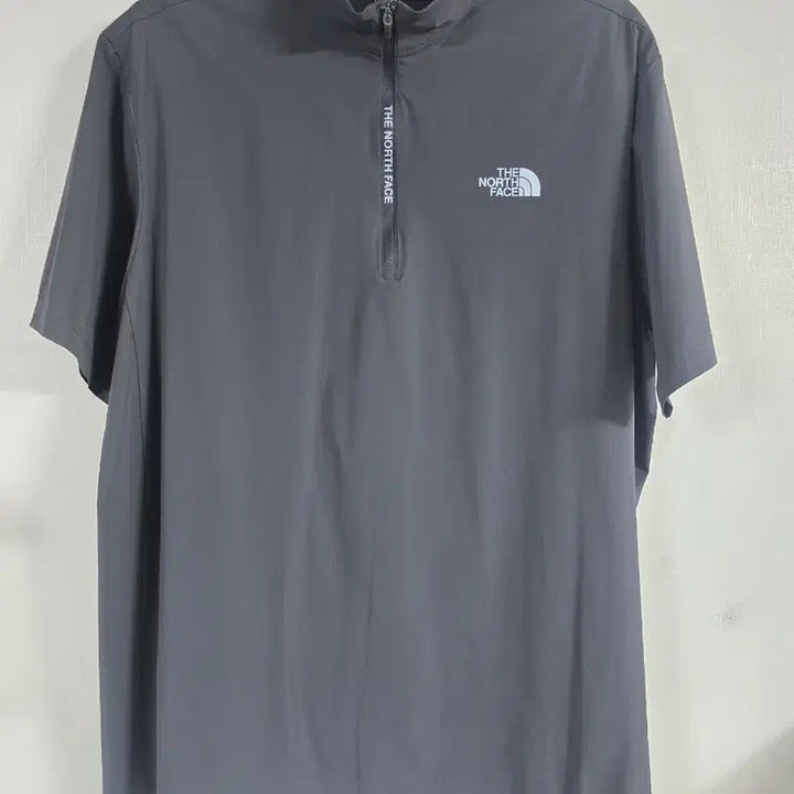 [BUNJANG] The North Face Short-Sleeve Zip-Up Shirt Grey / 노스페이스 반팔 집업 셔츠 그레이