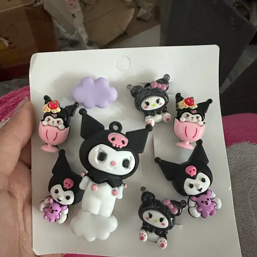 [BUNJANG] Black Kuromi Jibbitz Set / 블랙 쿠로미 지비츠