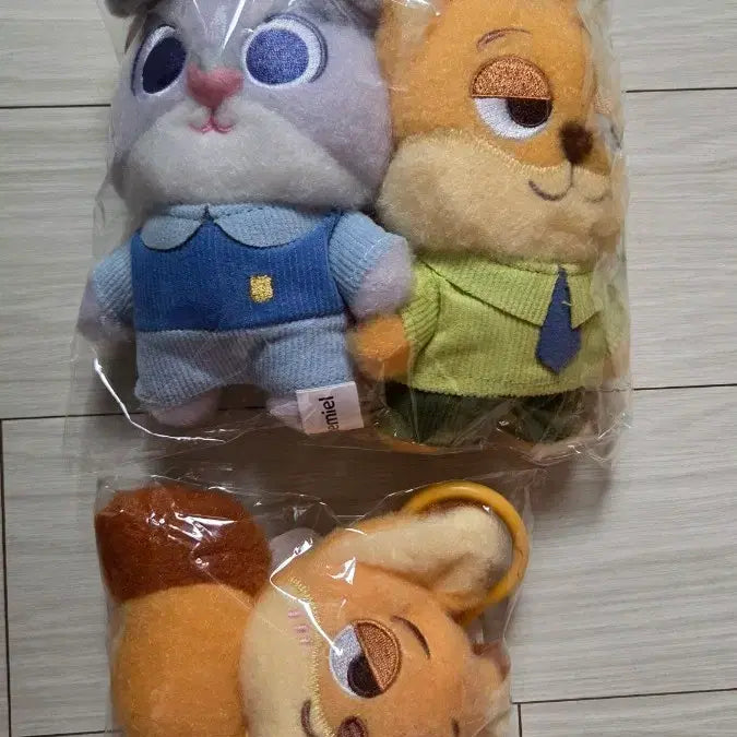 [BUNJANG] Zootopia Nick &amp; Judy Plush Keychain Set / 주토피아 인형 키링 세트