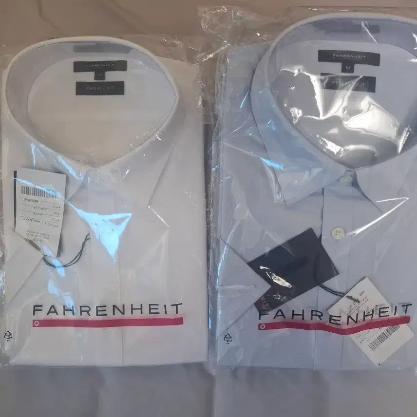 [BUNJANG] Fahrenheit Perfect Fit Dress Shirt (Short Sleeve) / [새상품] 파렌하이트 퍼펙트핏 정장 반팔 드레스 셔츠 110 화이트 블루
