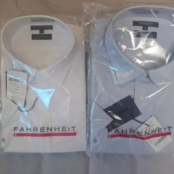 [BUNJANG] Fahrenheit Perfect Fit Dress Shirt (Short Sleeve) / [새상품] 파렌하이트 퍼펙트핏 정장 반팔 드레스 셔츠 110 화이트 블루
