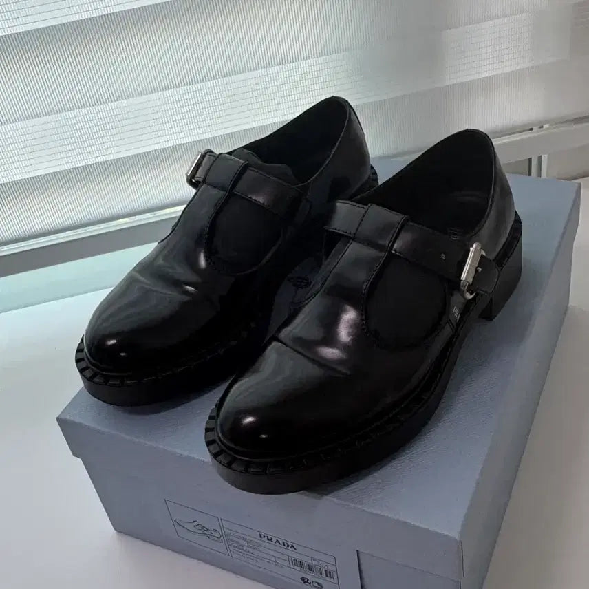 [BUNJANG] Prada 1E834M Brushed Leather Mary Jane T-Strap Shoes (Size 36.5) / (사이즈 36.5) 프라다 1E834M 브러시드 레더 메리제인 T 스트랩