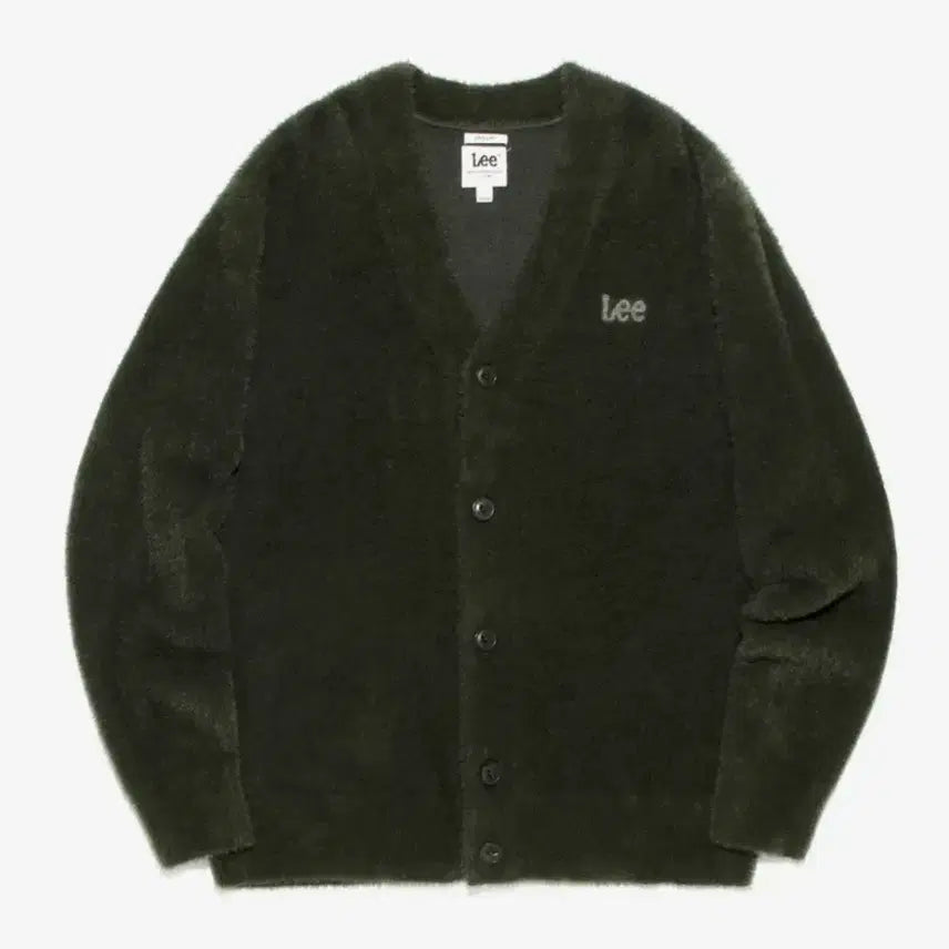 [BUNJANG] LEE Hairy V-Neck Cardigan Khaki / LEE 헤어리 브이넥 가디건 카키