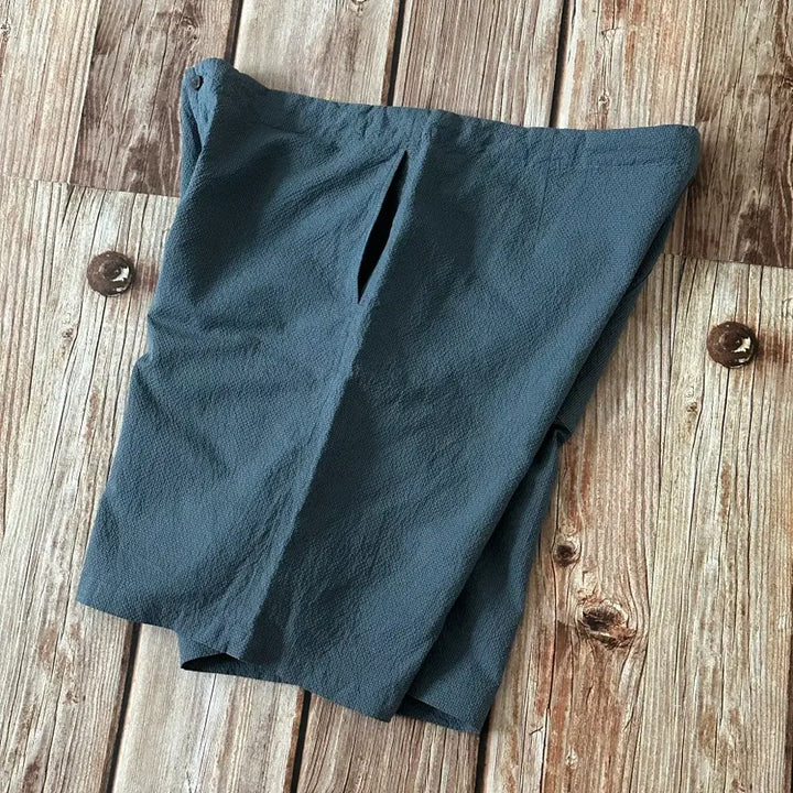 [BUNJANG] Premium Naturalwear Flannel Check Easy Baggy Seersucker Shorts Blue Grey Size 3 / 플란넬 체크 이지 버기 시어서커 쇼츠 블루 그레이 3사이즈