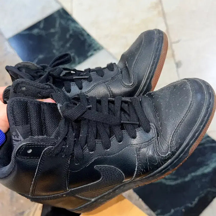 [BUNJANG] Nike Dunk Sky High Black Wedge Sneakers High Top / 나이키 덩크 스카이하이 블랙 245 웨지 스니커즈 하이탑 아쉬