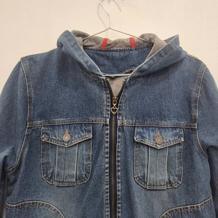[BUNJANG] Vintage Denim Hooded Zip-Up Jacket L / 빈티지 청 데님 후드 집업 자켓L