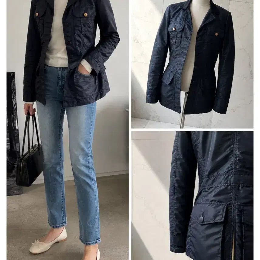 [BUNJANG] Balenciaga Paris 2006 Archive Nicolas Ghesquière Navy Techno Jacket (Size 38) / (정품) 발렌시아가 파리 아카이브 여성 자켓 / 38