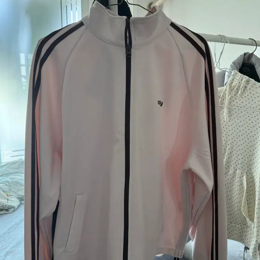 [BUNJANG] Nerdy Ribbon Track Top Baby Pink (M) / 널디(ndy) 리본 트랙 탑 M사이즈 베이비핑크
