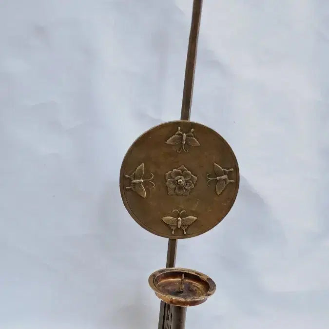 [BUNJANG] Brass Butterfly Flower Candle Holder / 황동 촛대 나비꽃 문양