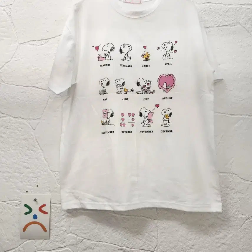 [BUNJANG] Snoopy Printed Oversized Short Sleeve T-Shirt / 스누피나염프린팅오버핏반팔티 (새상품)