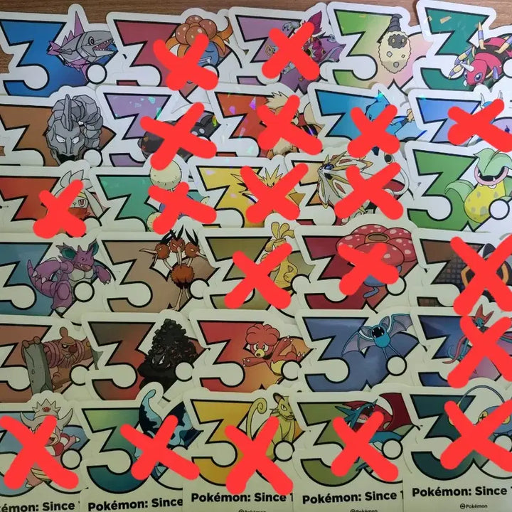 [BUNJANG] 30th Anniversary Logo Sticker Set / 포켓몬 30주년 로고 스티커(일괄 가능)