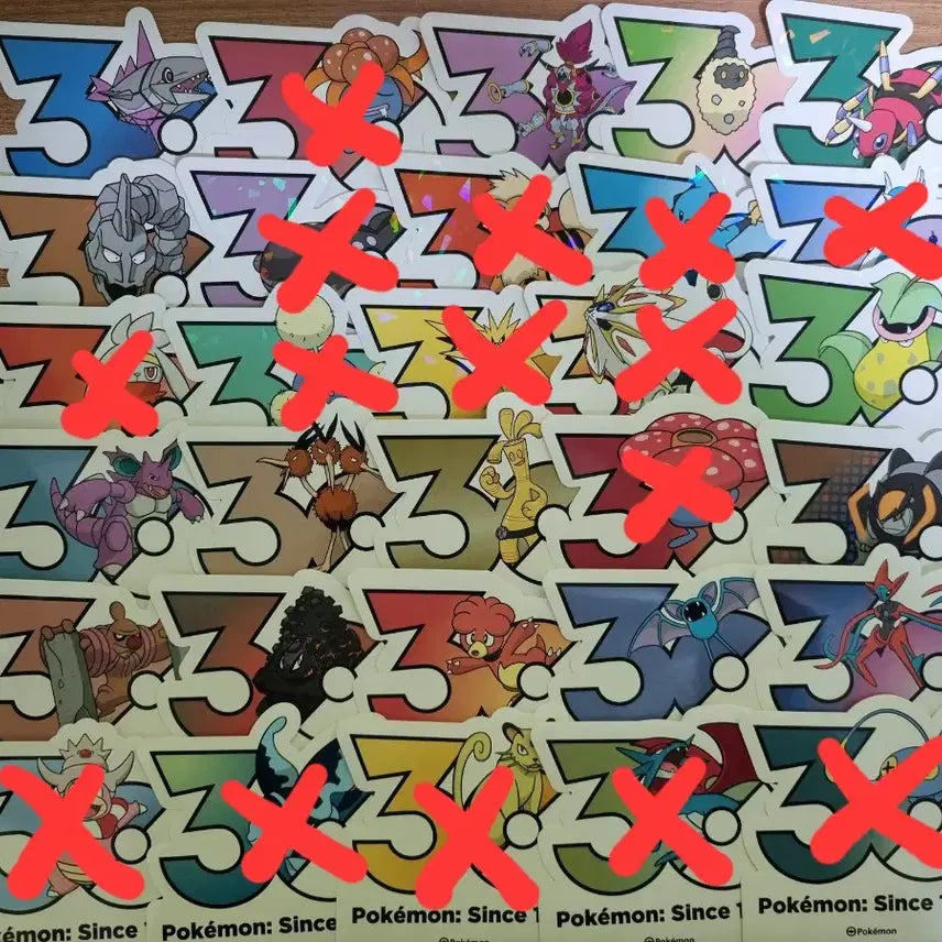 [BUNJANG] 30th Anniversary Logo Sticker Set / 포켓몬 30주년 로고 스티커(일괄 가능)
