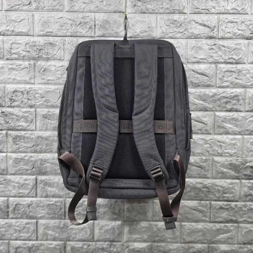 [BUNJANG] Samsonite Grey Leather Trim Backpack / 쌤소나이트 백팩 회색 가방  사이즈 40*30 앞쪽 가죽