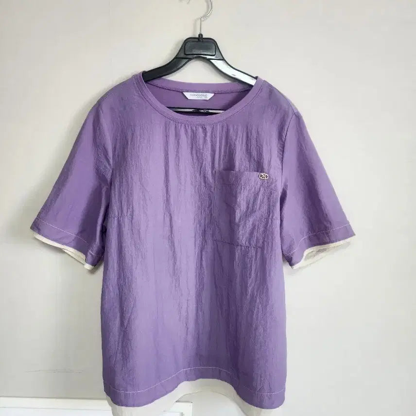 [BUNJANG] Crocodile Purple Short Sleeve T-Shirt / 크로커다일 퍼플 반팔 티셔츠
